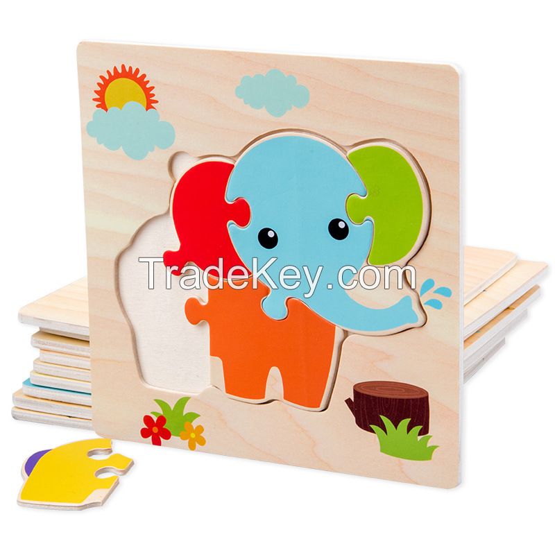 Children's Wooden multi type jigsaw creative toy foreign trade final order