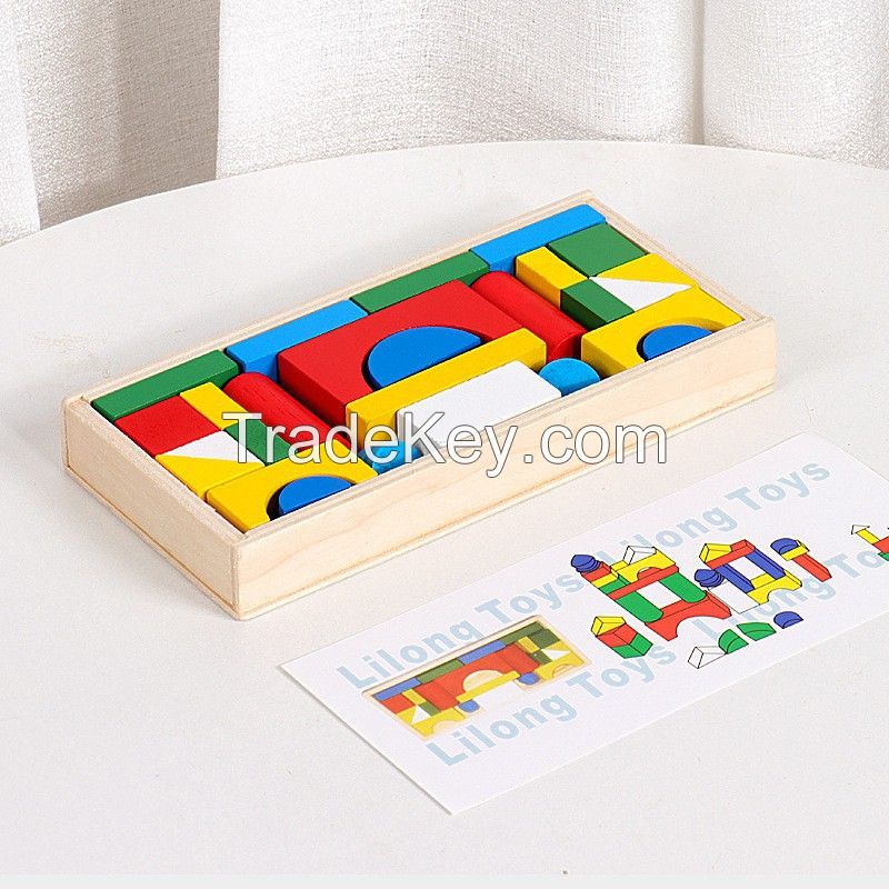 Rainbow Series Building Blocks for Children's Attention Training Color Geometry Cognition Kindergarten Early Childhood Education