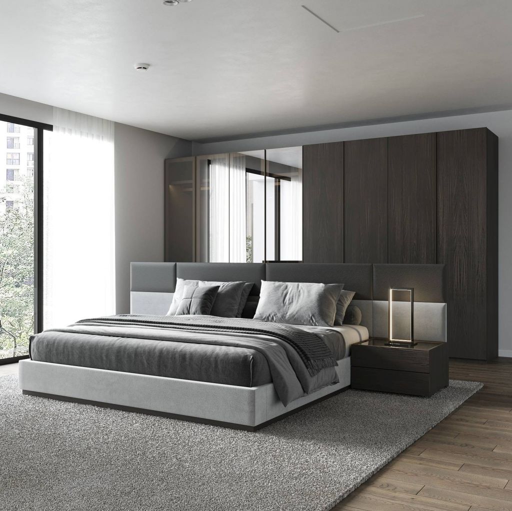 Hotel furniture set Modern Luxury Upholstered Solid Frame Bed With Headboard custom hotel furniture