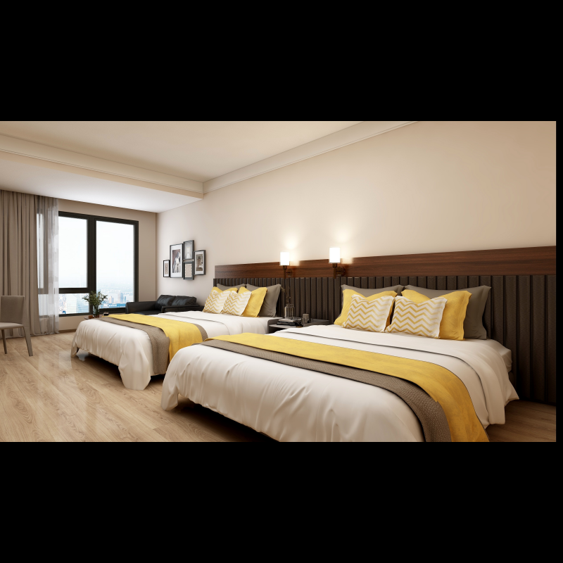 Hospitality Furniture Wholesale 5 Star Guest Room Bed Frame Hotel Furniture Bedroom Sets Custom