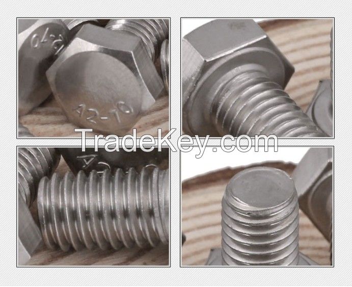 304 Stainless Steel DIN933 Full Thread Hex Bolts