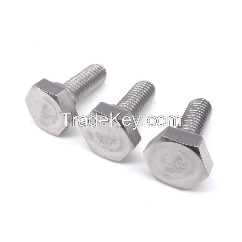 DIN933 Hex Tap Bolts Hexagonal Screws Half-Thread 304 Stainless Steel