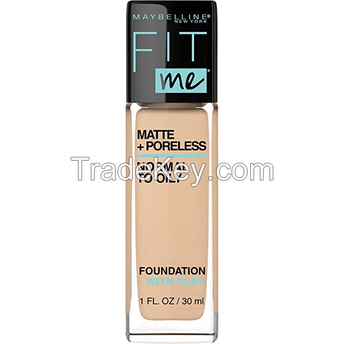 Maybelline Fit Me Matte + Poreless Liquid Foundation Makeup, Natural Beige, 1 Fl; Oz; Oil-free Foundation