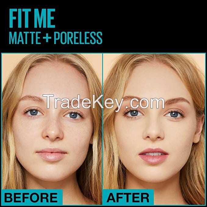 Maybelline Fit Me Matte + Poreless Liquid Foundation Makeup, Natural Beige, 1 fl; oz; Oil-Free Foundation
