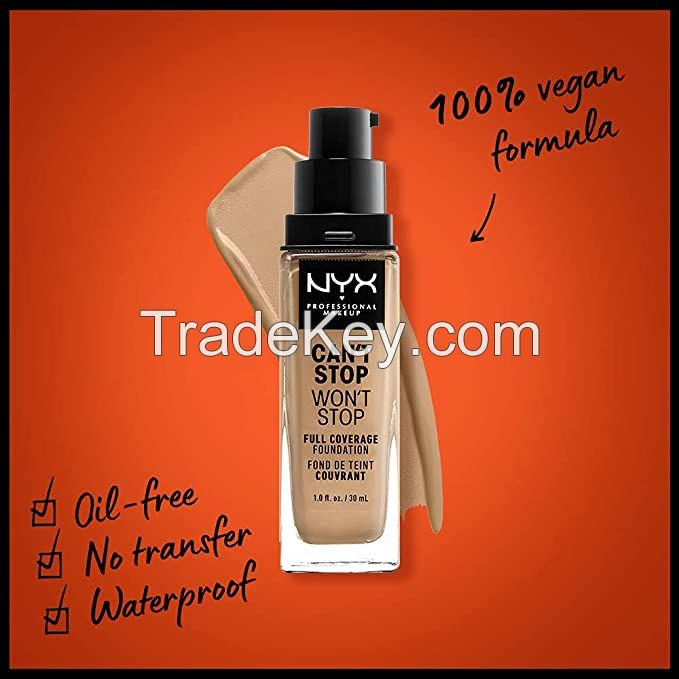  Professional Makeup Can't Stop Won't Stop Foundation, 24h Full Coverage Matte Finish - Beige