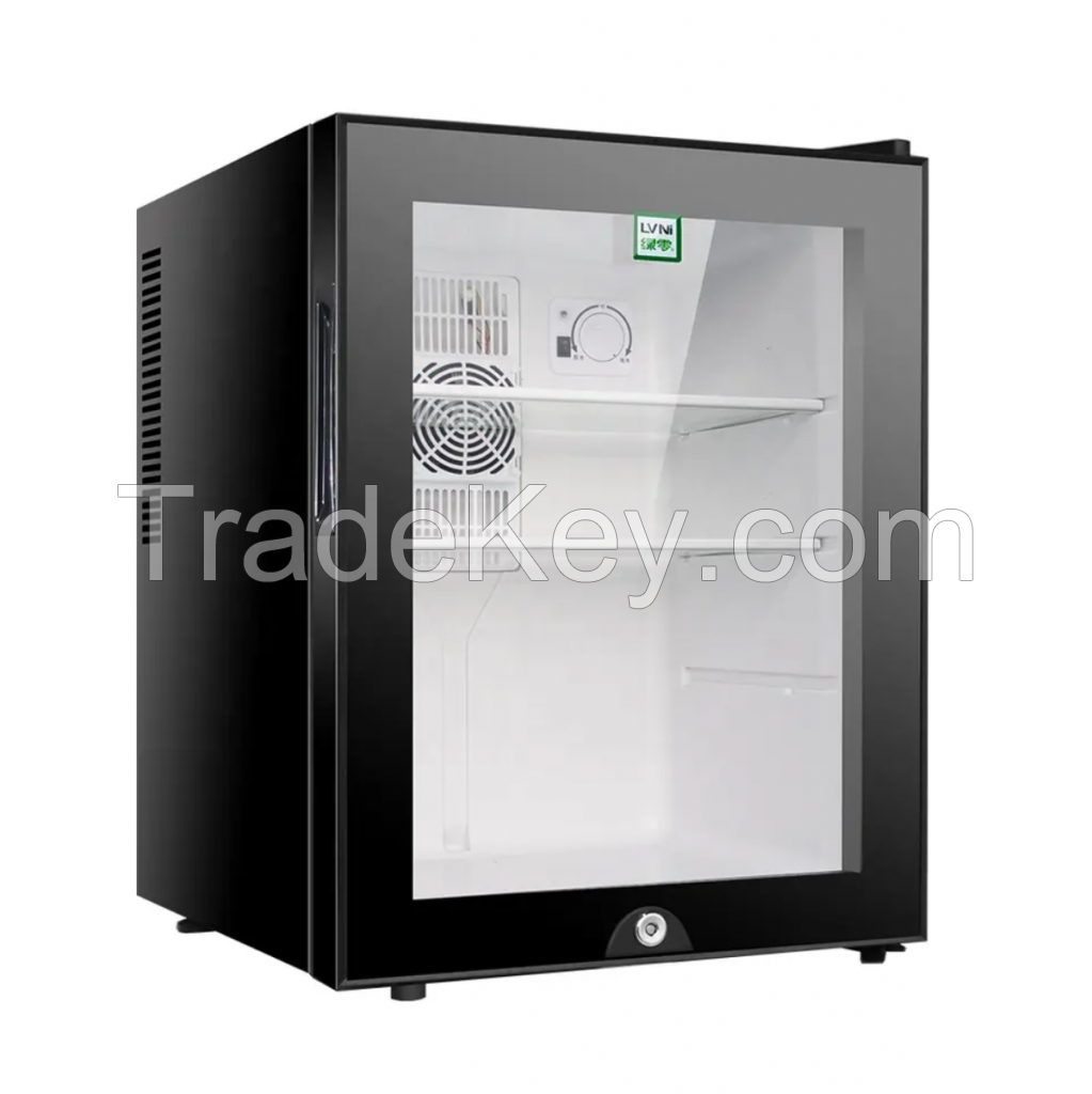 Hot Sale 30L Transparent Glass Door Mini Fridge Price Mini Refrigerators For Hotel