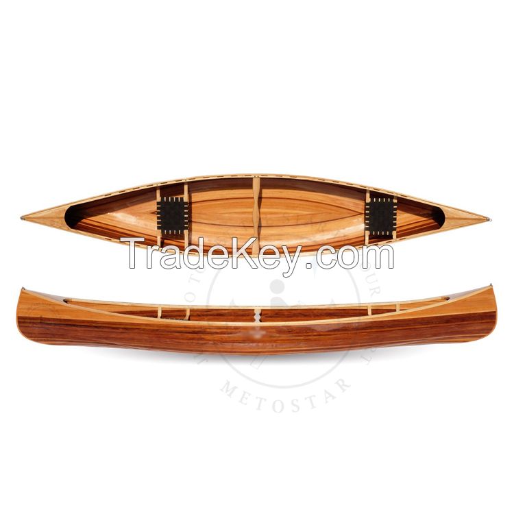1-4 person seats wooden strip cedar canoe/boat/kayak for recreational fishing and boating