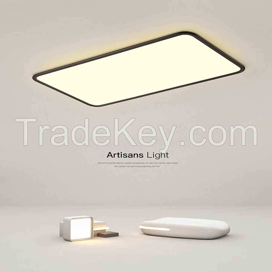 full spectrum living room lamp, rectangular ceiling lamp, ultra-thin, extremely simple, modern bedroom, new eye protection lamp in 2022
