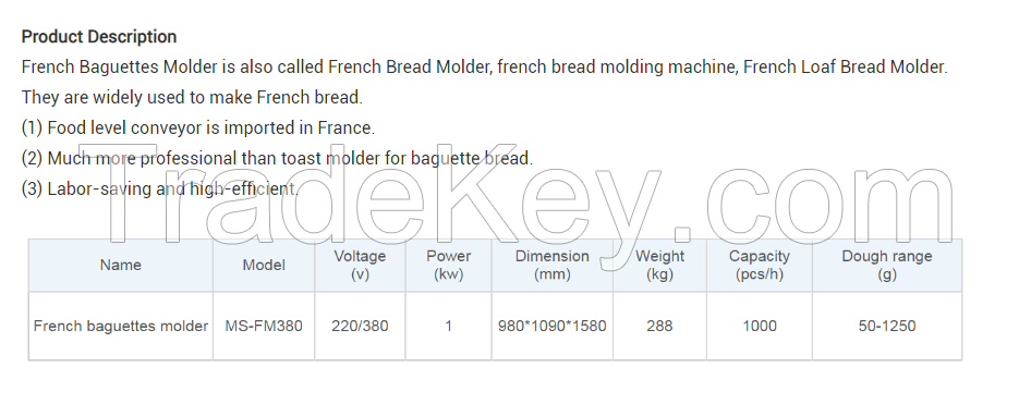 Mysun Bakery French Baguette Molder Loaf Bread Moulder High Quality Manufacturer Supplies