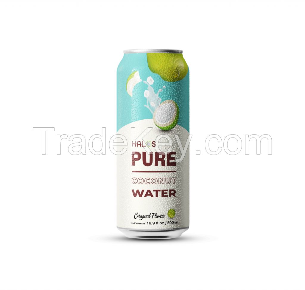 pure coconut water in can 500ml Brand Halos