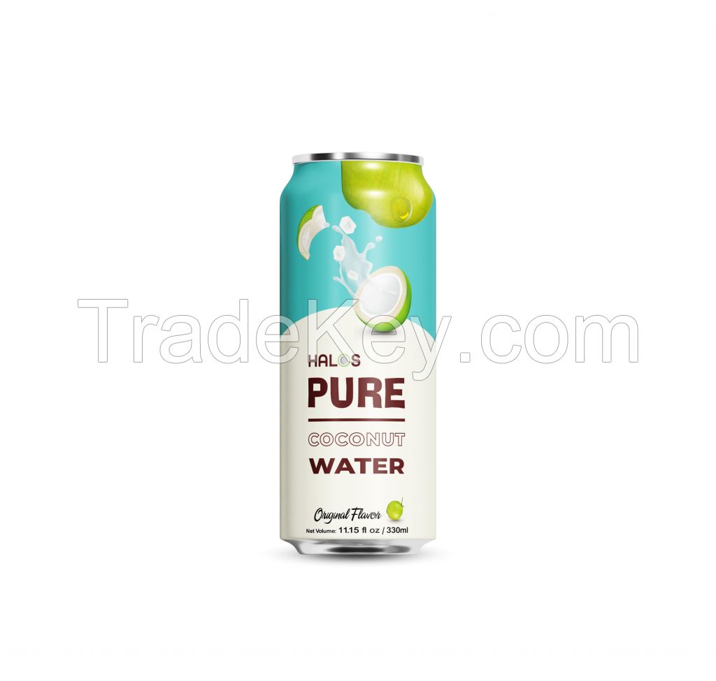 pure coconut water in can 500ml Brand Halos