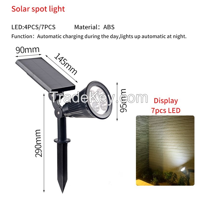 Led Solar Spotlight Garden Outdoor Waterproof Lawn Light Landscape Light Tree Light Park Spotlight IP65 Floor Light