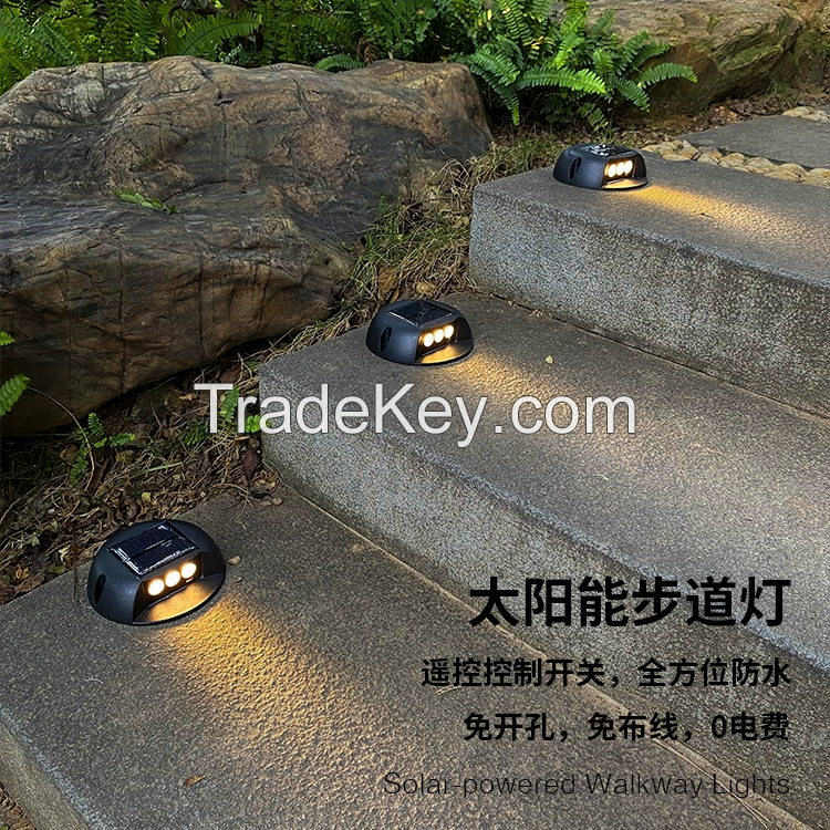 3led Outdoor Garden Solar Light Led Underground Lights Solar Waterproof Ip65 Buried Floor Light Path Ground Lights