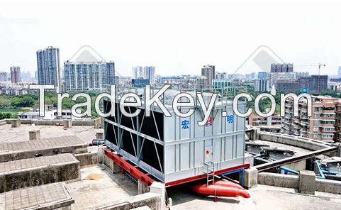 Square cross flow cooling tower