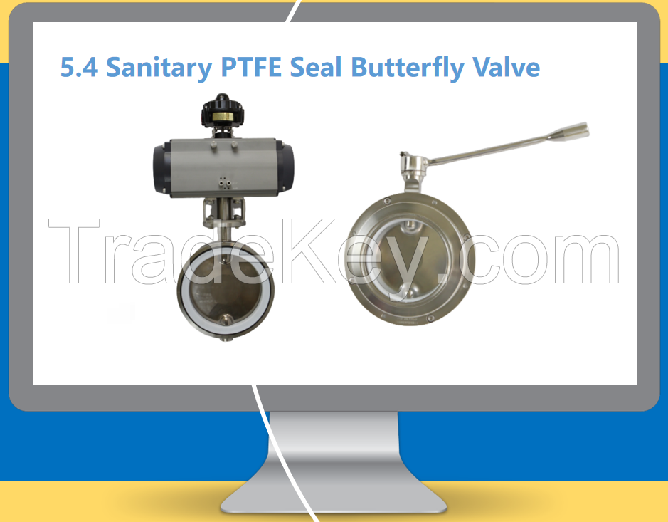 Sanitary PTFE Sealing Butterfly Valve