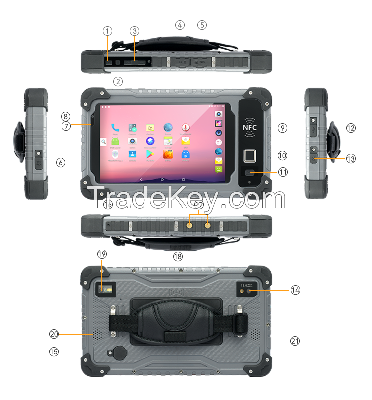 HUGEROCK S70 Highly Reliable Strong Light Readable Rugged Tablet PC Fr