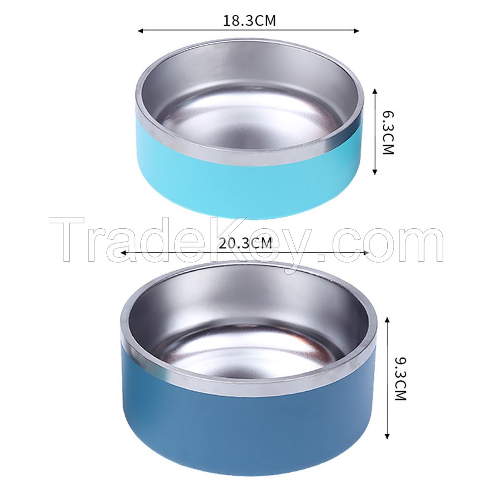 16oz/32oz Double Wall Stainless Steel Dog Bowl Pet Feeder Bowls