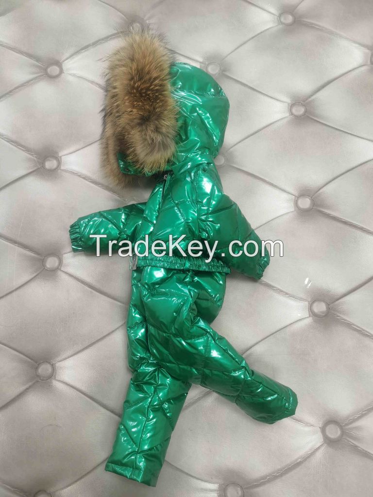 children snowsuit with faux fur