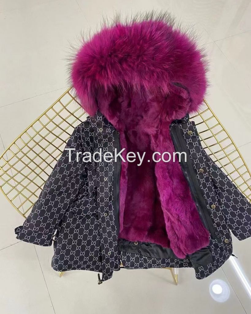 children fur coat snowsuit with faux fur