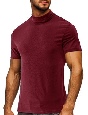 Half turtleneck short-sleeved T shirt