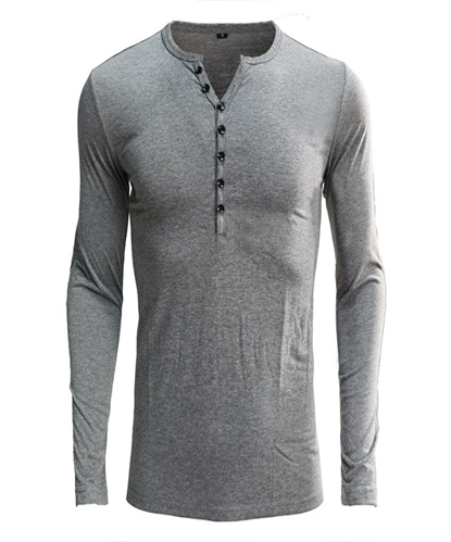 V-neck long sleeve T-shirt