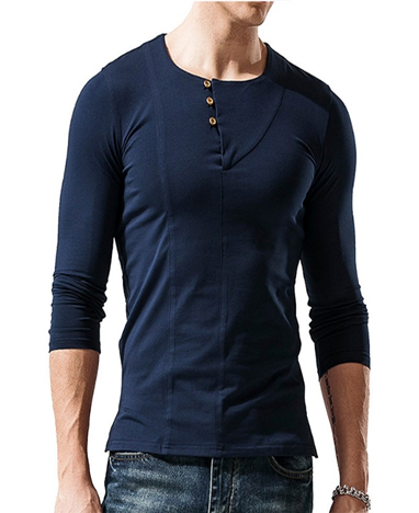 Long sleeve button up T-shirt