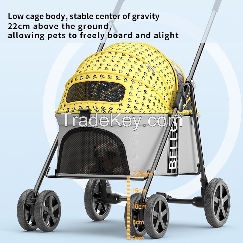 Bello BL09-M Pet Cart Manufacturer Foreign Trade Portable Folding Pet Cat and Dog Cart