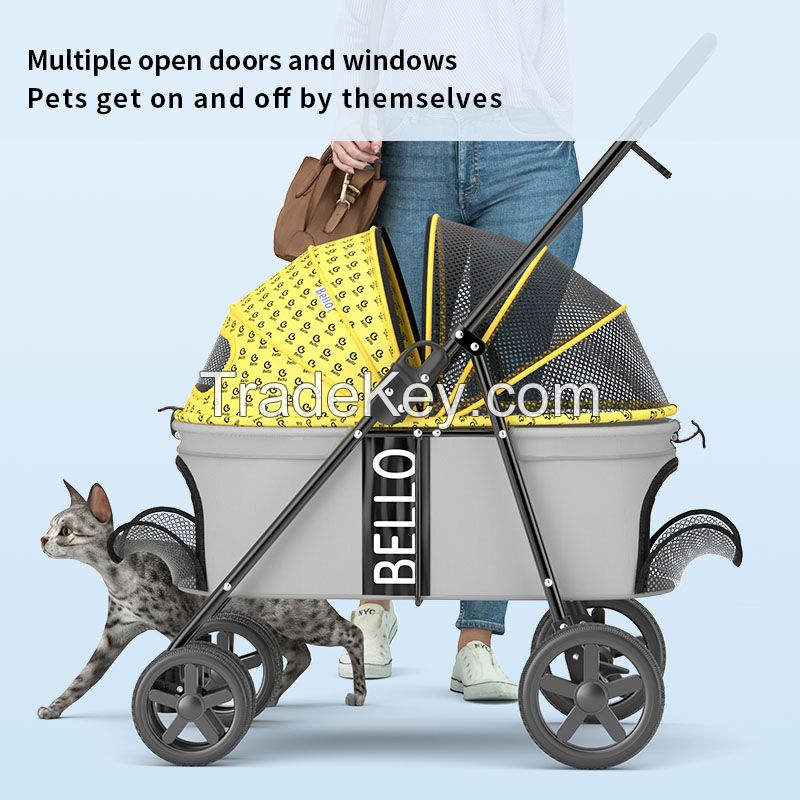 Bello BL09-M Pet Cart Manufacturer Foreign Trade Portable Folding Pet Cat and Dog Cart
