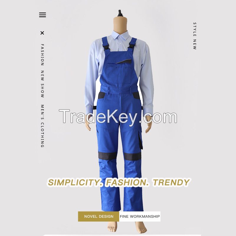 Cotton menâ€²s and womenâ€²s casual one-piece work clothes, outdoor labor protection suspenders, work clothes, suspenders