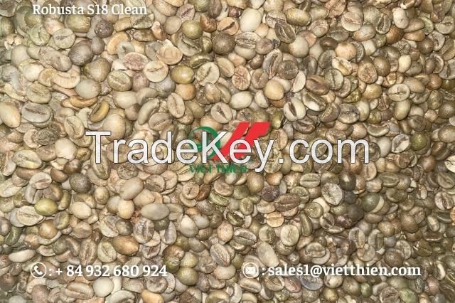 Robusta green coffee beans- clean quality- S18/S16/S14