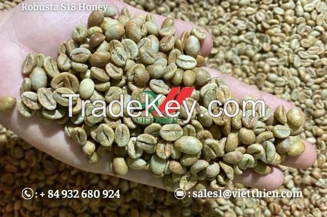 Honey robusta green coffee beans