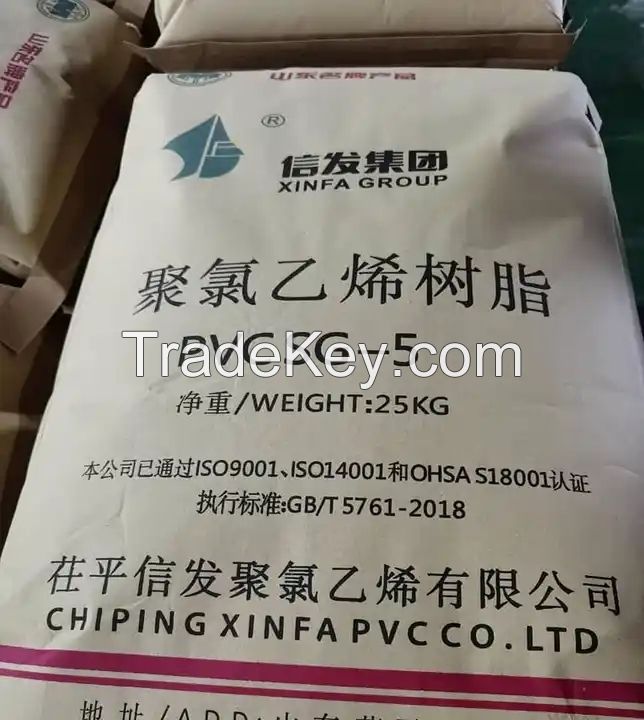 Erdos Junzheng Tianye Xinfa Factory Supply PVC Resin Sg5 K-Value K66-68
