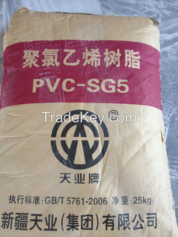Zhongtai, Tianye, Xinfa, Factory PVC Resin Price PVC Resin Sg-3 Sg-5 Sg-7 Sg-8 K65 K66 K67 PVC Resin