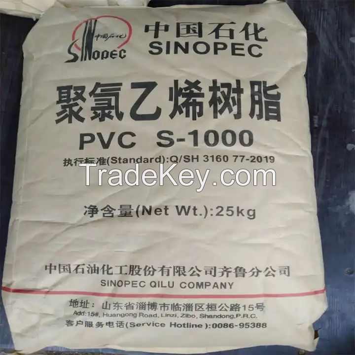 Sinopec PVC Resin High Pure White Powder Ethylene Based PVC Resin S1000 S800 S1300