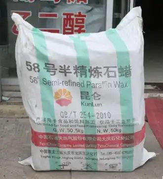 58 kunlun Semi/fully refined paraffin wax for candle making