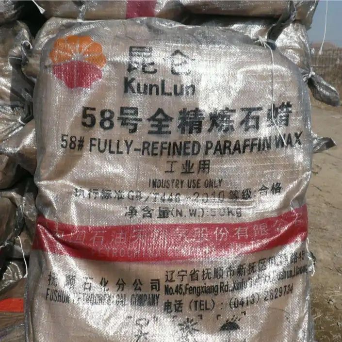 Top Quality Daqing Petrochemical Kunlun Brand Semi Refined Paraffin Wax 58-60 Deg. C