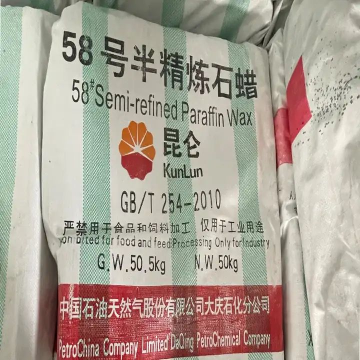 58 kunlun Semi/fully refined paraffin wax for candle making