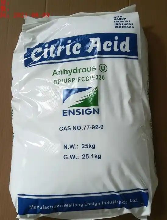 China Factory Price Ensign Brand Food Grade with Competitive Price Citric Acid Monohydrate Cam