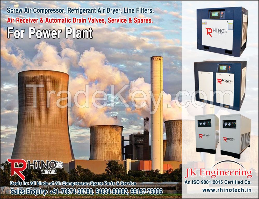 Air Compressor & Air Dryer for Power Plant manufacturers exporters in India Punjab Ludhiana 