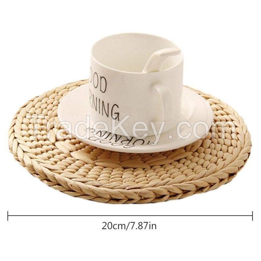 est Qualified Handwoven Water Hyacinth Rattan Set Placemats Coaster Home Decoration Handicraft Wholesale Vietnam Supplier