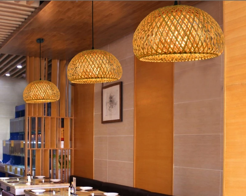 Vietnamese Wholesaler Bamboo Lampshade Pendant Light Woven Hanging Lamp Vietnamese Supplier