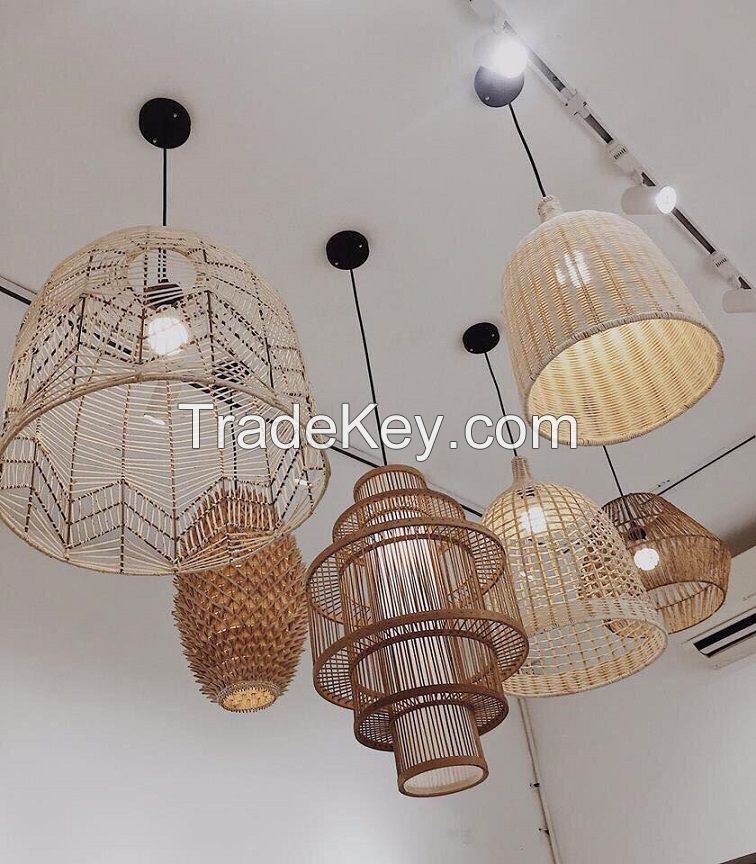 Vietnamese Wholesaler Bamboo Lampshade Pendant Light Woven Hanging Lamp Vietnamese Supplier