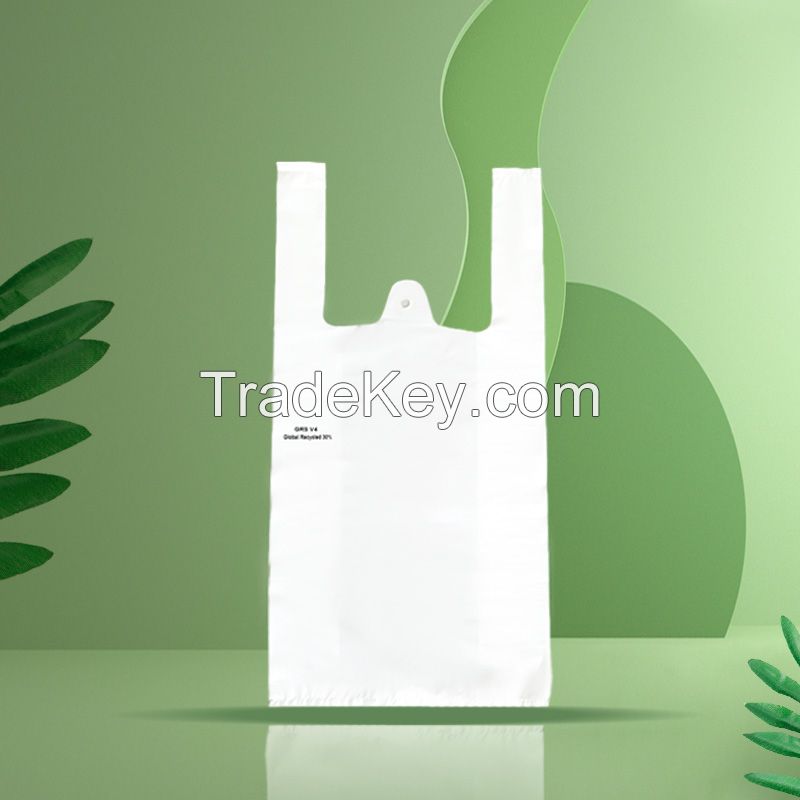 Custom PLA Pbat Corn Starch T-Shirt Bag Plastic PE Vest Bag HDPE/LDPE Shopping Bag for Supermarket Mall