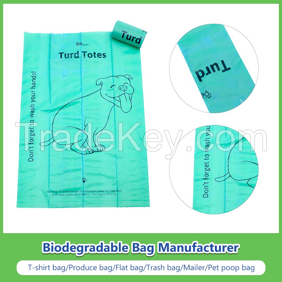 Biodegradable and Compostable Dog Waste Bags with Custom Logo and Box