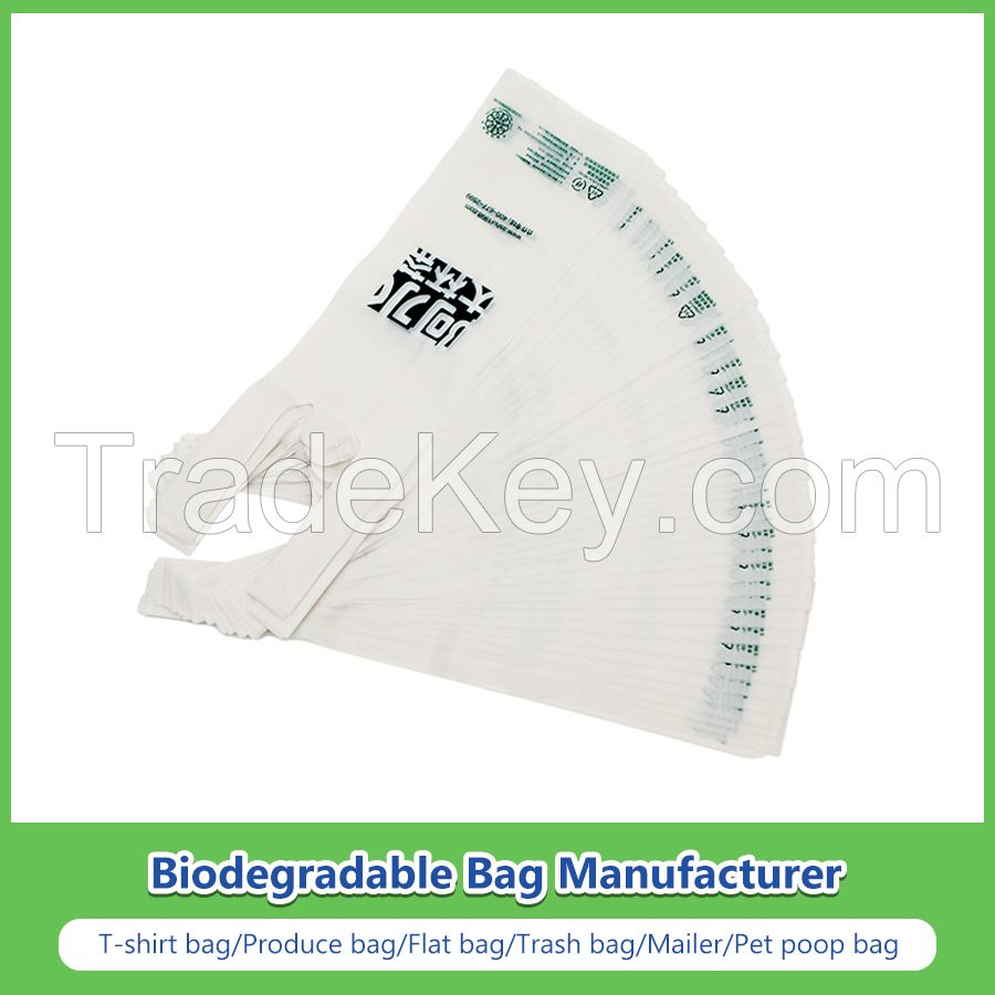 Cornstarch Home Compost Eco Friendly Compostable Biodegradable Packing Bags with Customized Logo Printed Wholesale