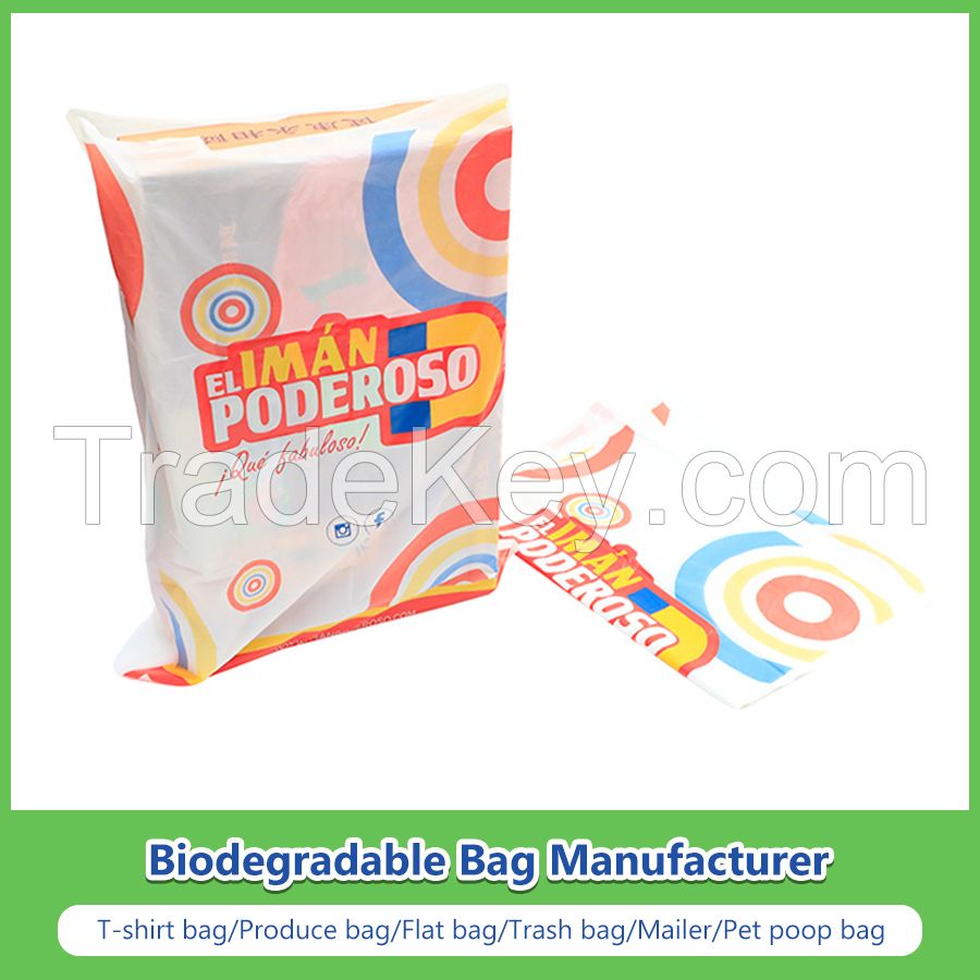 Custom Cornstarch 100% Biodegradable Clear Fruit Vegetable Plastic Flat Bags on Roll for Supermarket with Ok Complast Certificate