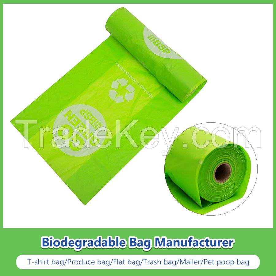 Biodegradable Bags Compostable Flag Bags,Roller Bags,Produce Bags Manufacturer with FDA Certificate for Supermarket/Food/Vegetable/Fruit/Storage/Bread/Toy