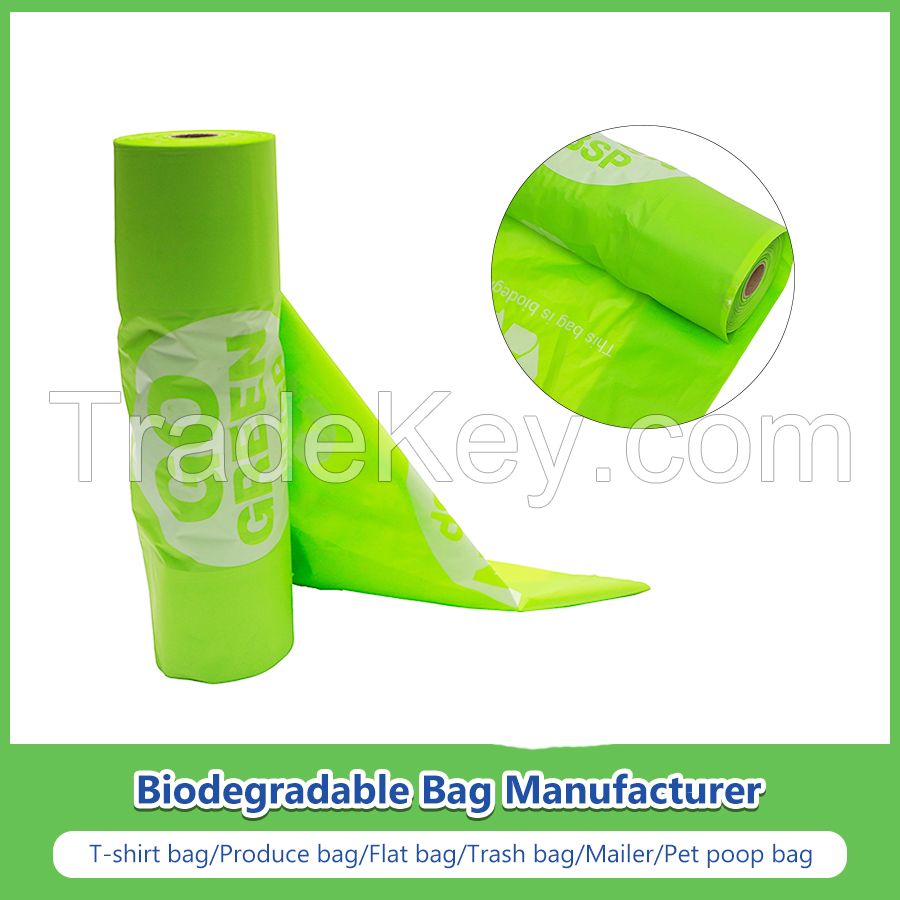 Biodegradable Bags Compostable Flag Bags,Roller Bags,Produce Bags Manufacturer with FDA Certificate for Supermarket/Food/Vegetable/Fruit/Storage/Bread/Toy