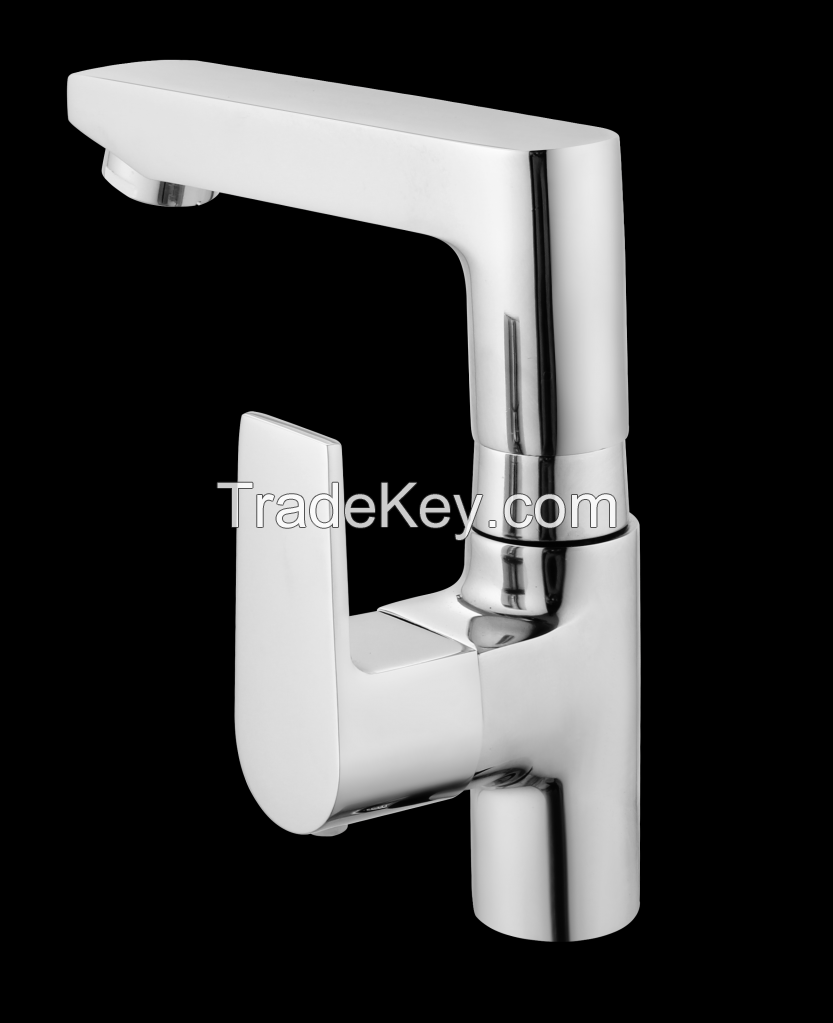 Swan neck basin mixer