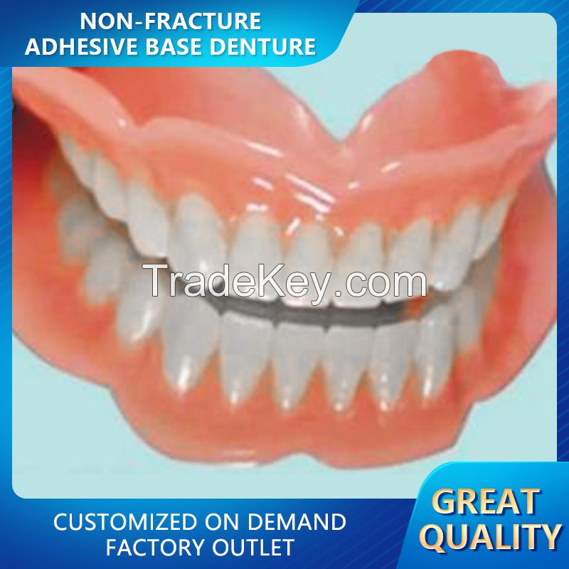 Non-fracture adhesive base denture